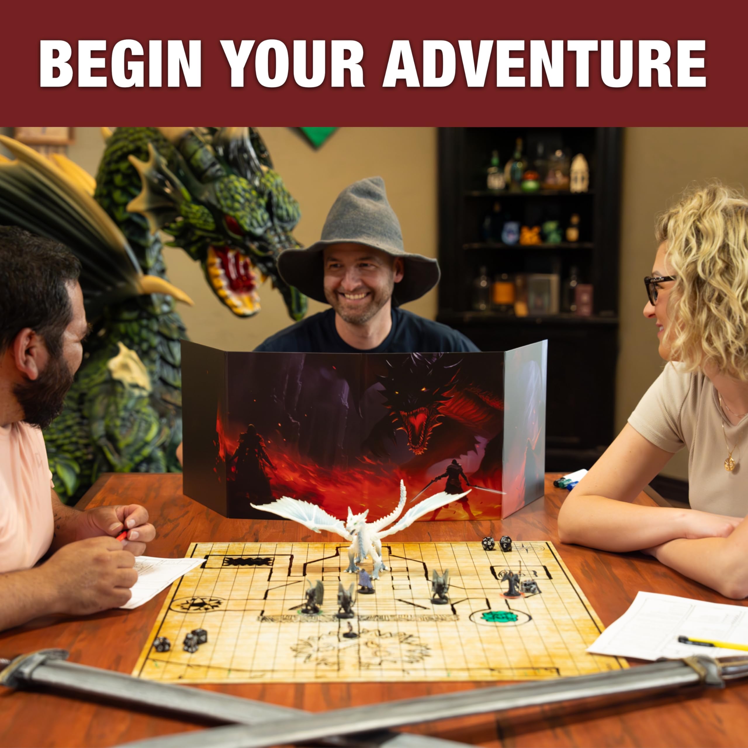 TIDYBOSS 4-Panel DM Screen | Customizable DND Dungeon Master Guide with Inserts for Dungeon Masters | D&D Starter Set | DND Starter kit d&d Accessories | DND Gifts | DND dm Supplies