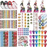 Kpbel 219 Pcs Christmas Party Favors for kids Student-24-Pack Stationery Set for Stocking Stuffers, Classroom Gift Exchange Carnival Events (Christmas Stationery)
