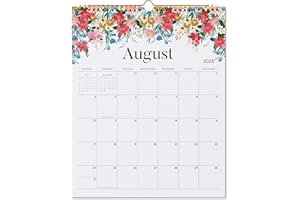 Wall Calendar 2025–2026, Jokotha 18 Monthly Calendar from July 2025 to December 2026, 12"x15", Hanging Hook, Twin-Wire Binding, Floral Design Calendar for Easy Organizing
