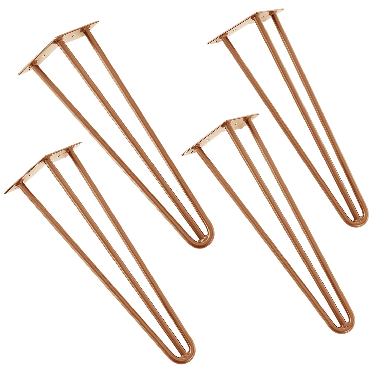 en.casa 3 Varillas Set de 4 Patas de Acero robustas 15 cm ® Negro