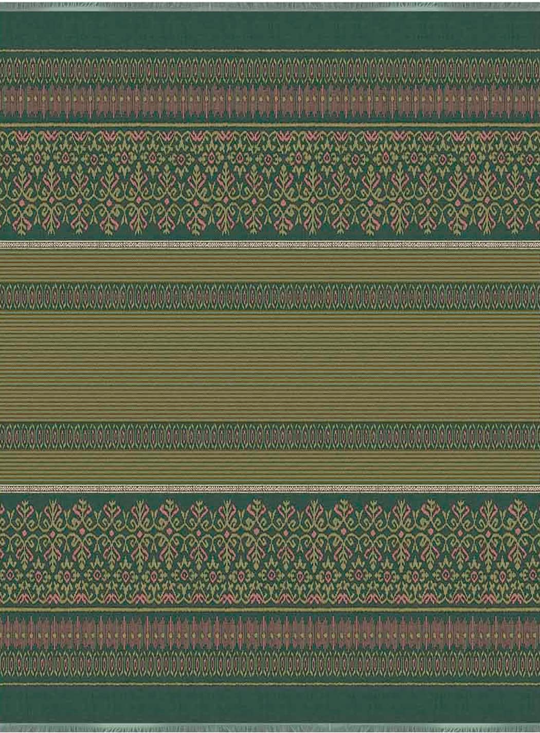 Bassetti Roccaraso V1 9324216 Warm Jacquard Plaid Cotton Mako Satin 140 cm x 190 cm Green