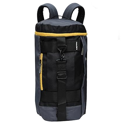 Gear Polyester 45 cms Grey and Yellow Travel Duffle (Metro New MAXIS DUFFELL Cum Backpack) (METDFNMXS0412)