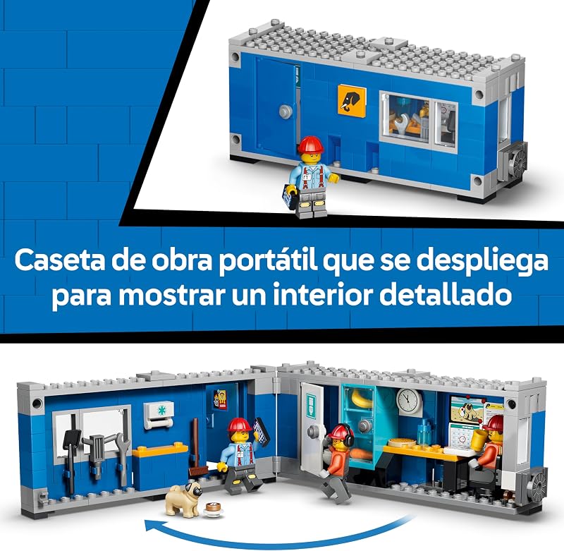 City Camión Volquete y Cargadora Frontal de Juguete – Vehículos de Obra con Funciones Realistas y 3 Minifiguras y Figura de Perro – Regalo de Cumpleaños Stem para Niños de 8+ Años – 60494 — foto 5 de 8