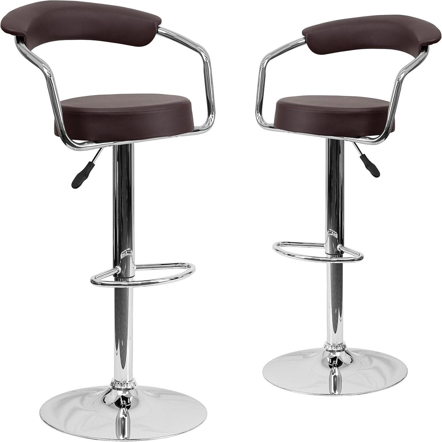 Best Bar Stool With Backrest, Black, Silver Color