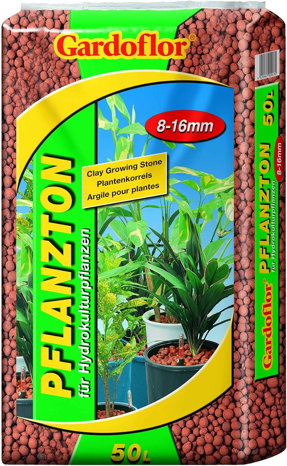 Gardoflor 50 Liter Pflanzton Blähton Körnung 8-16 mm Kultursubstrat Hydrokultur