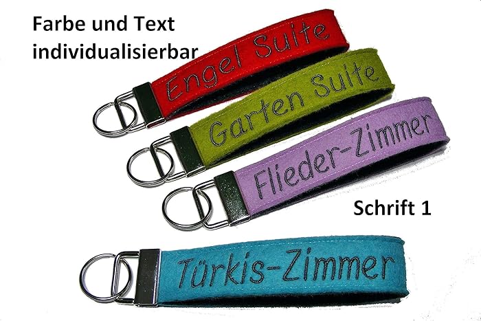 TEMEITE Personalisierter Schlüsselanhänger - Stoffband Mit Metallclip | Individueller Text & Logo