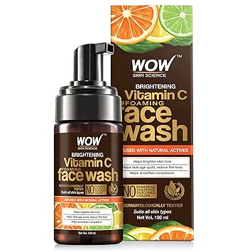 wow skin science brightening vitamin c foaming face wash