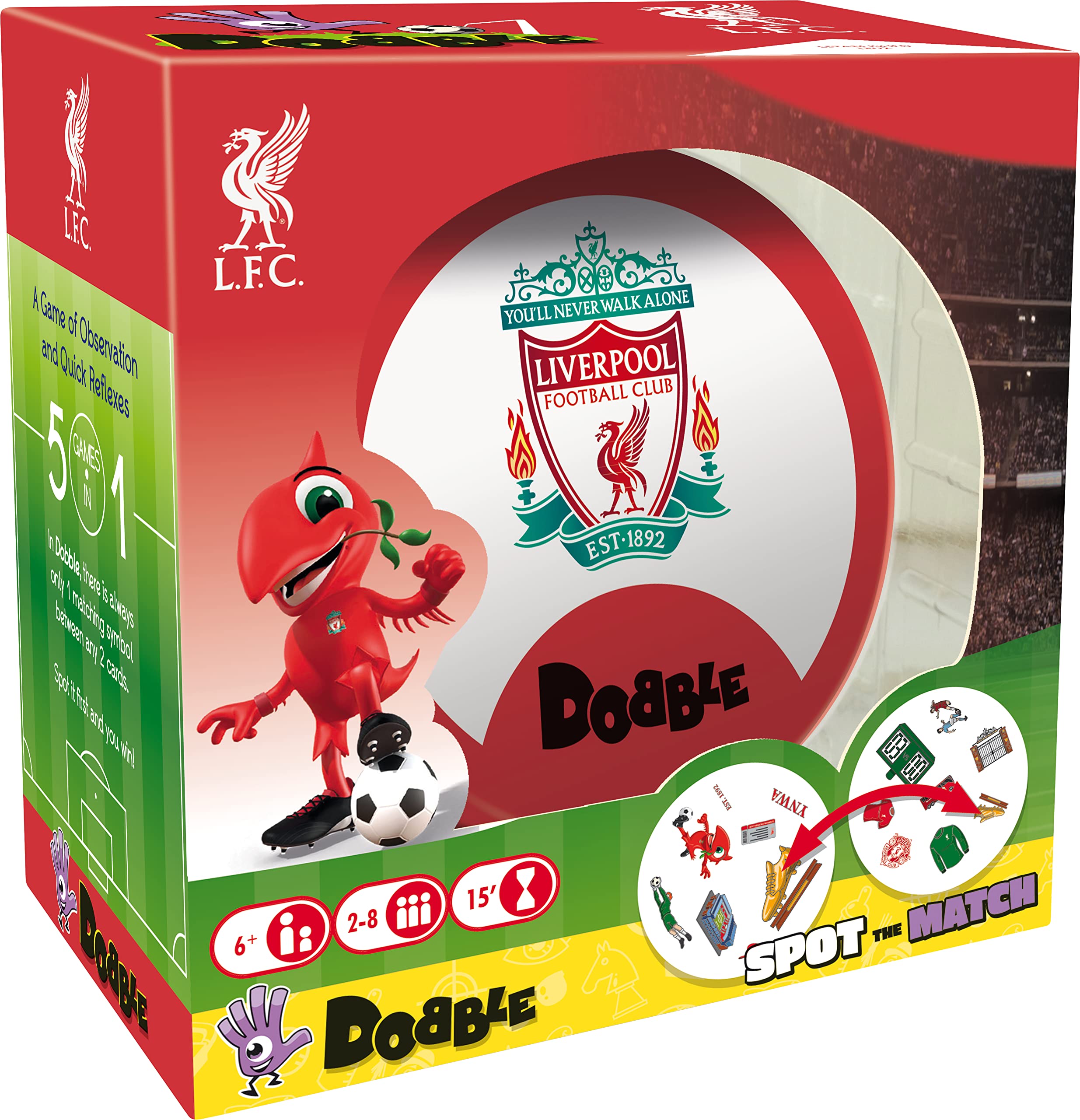 Zygomatic | Dobble Liverpool | Card Game | Ages 6+ | 2-8 Players | 15 Minutes Playing Time