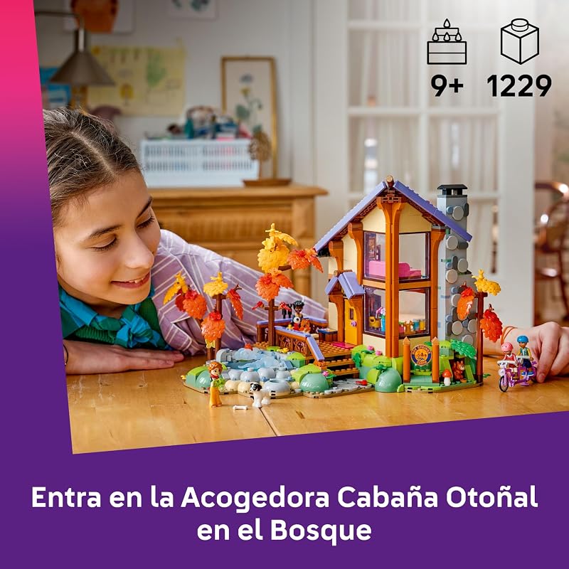 Friends Acogedora Cabaña Otoñal en el Bosque – Casa de Juguete en Miniatura con 4 Mini Muñecos, 2 Figuras de Mascotas, Animales y Accesorios – Regalo de Cumpleaños para Niñas de 9+ Años – 42705