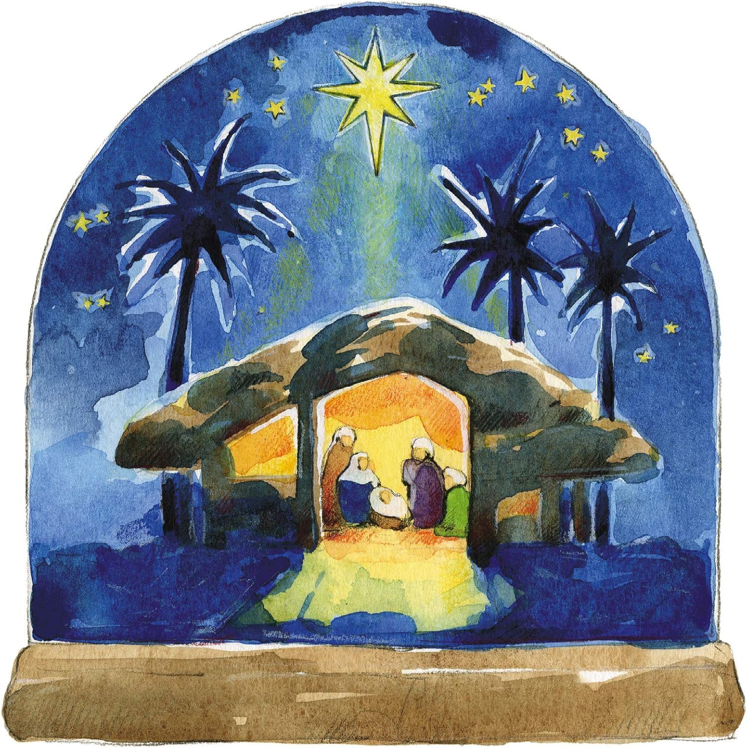 GBCC Charity Christmas Cards Pack of 6 - Charity Christmas Cards with an Religious Nativity Scene - Eco-Friendly Xmas Cards Multipack with Envelopes