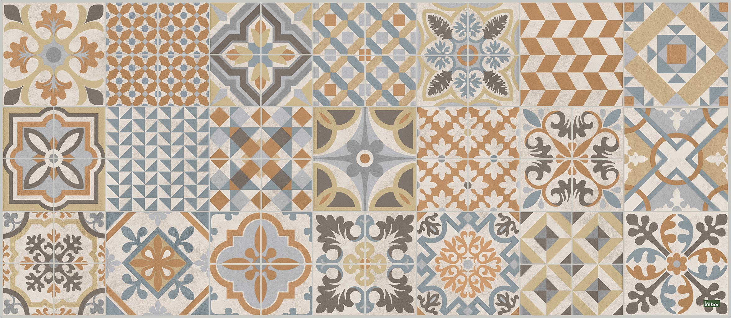 Vilber Toledo DU 04 52X120 Rug, Vinyl, Brown/Beige-04, 52 x 120 x 0.2 cm