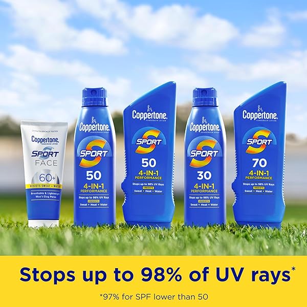 COPPERTONE SPORT SUNSCREEN SPF 50 LOTION, WATER RESISTANT SUNSCREEN, BODY SUNSCREEN LOTION, 7 FL OZ