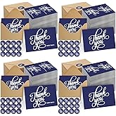 Fulmoon 200 Pack Thank You Cards with Kraft Envelopes Bulk and Stickers 4x6 Blank Thank You Notes for Wedding Small Business Baby Shower Bridal Shower Graduation Funeral(Navy Blue)