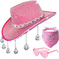 Panitay Set of 5 LED Cowboy Hat Set with Bandana, Sunglasses 