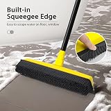 JEHONN Rubber Broom with Squeegee 134CM Telescopic Handle Pet Hair Remover view 6