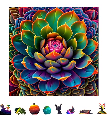 Wooden Puzzles Colorful Flower 500pcs King Size