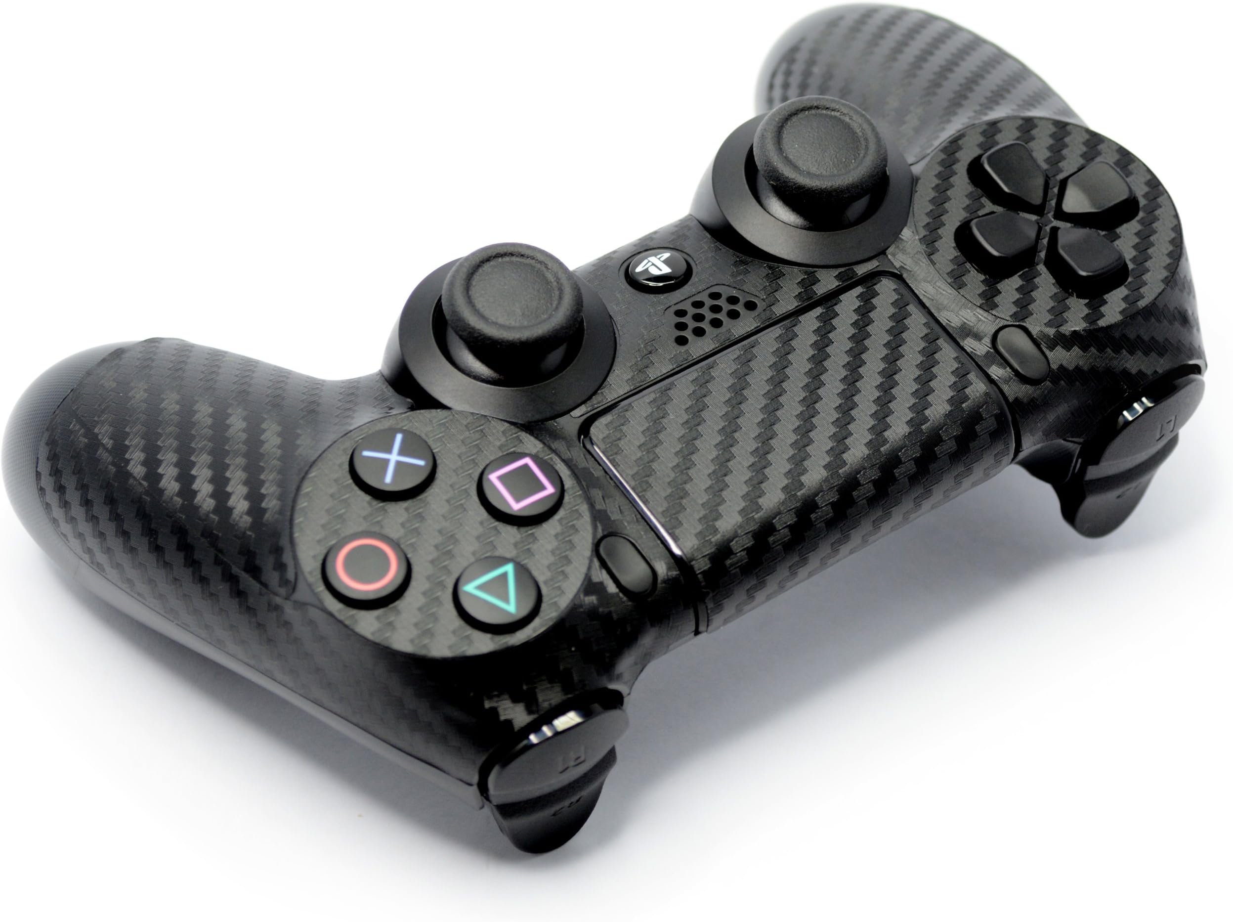 CONTROLLER BLACK 3D Textured CARBON Fibre Accessory Wrap Decal Sticker Skin for Playstation 4 PS4