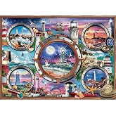 Cobble Hill 1000 Piece Puzzle - Lighthouses - Sample Poster Included