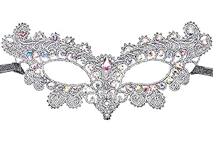 Zinniday Butterfly Lace Masquerade Mask - Halloween Renfaire Shiny Butterfly Masks for Women Halloween Masquerade