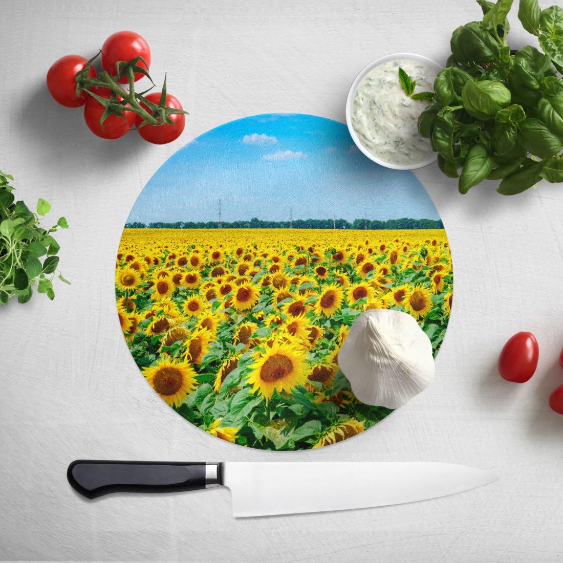 nish! Sunflower Cutting Board BG009 (Tempered Glass