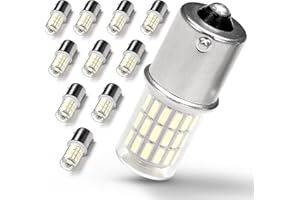 Ziomitus 10Pack 1141 1156 Interior LED Light Bulbs for Auto RV Backup Light Bulb, Super Bright 6000K White 1003 7506 BA15S LED Bulbs Replacement for Camper Trailer Motorhome Boat Trunk Lights(10-30V)