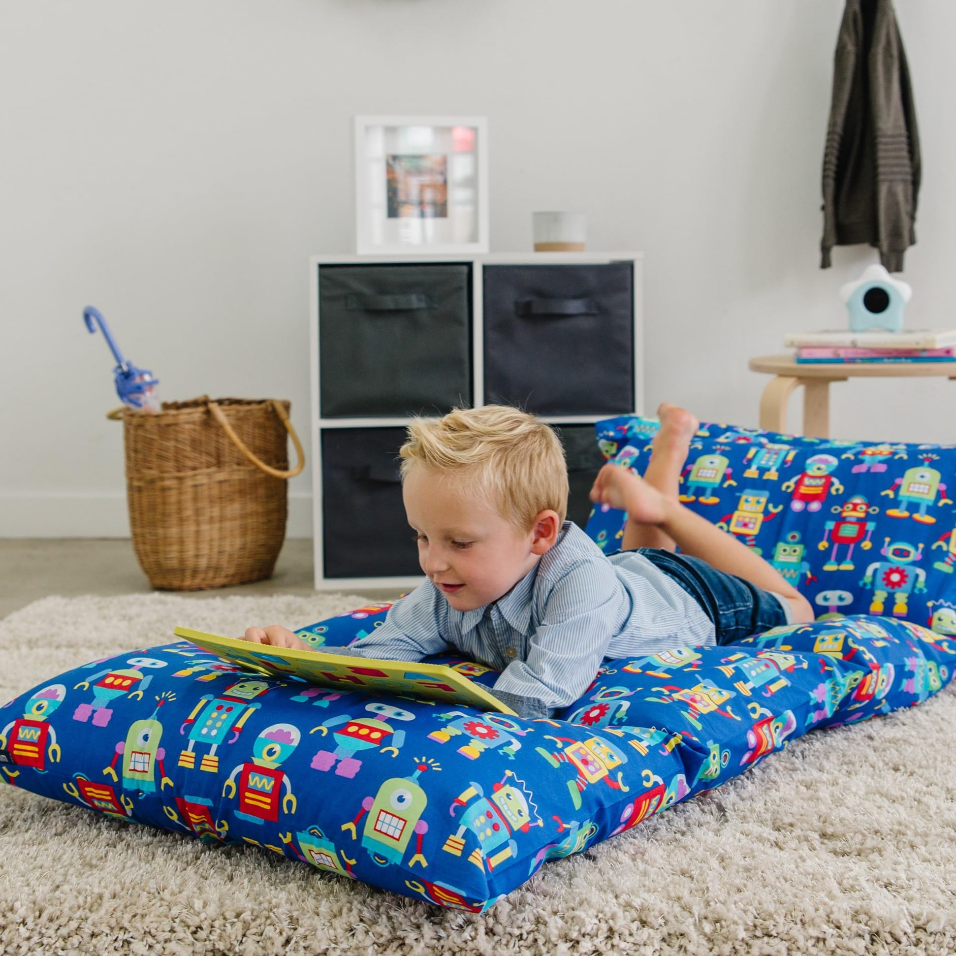 Photo 1 of Wildkin Kids Floor Lounger – Pillow Lounger, Travel-Friendly, Ideal for Sleepovers, Fits Standard Pillows - Robots