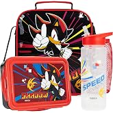 Get Trend Shadow the Hedgehog Boys Lunch Box 3Pc Set | Kids Insulated Lunch Bag with BPA-Free Water Bottle and Bento Box, Back to School Gifts for Boys