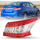 SOCKIR LED Tail Light Assembly Fits 2013-2015 Nissan Sentra Passenger Side | Replacement Right Outer Brake Lamp for Daily Travel, Plug-and-Play Fit, Bright, Durable &amp; Waterproof OEM-Style Rear Taillight