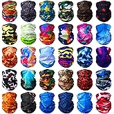 Tarpop 30 Pcs Neck Gaiters Scarf Elastic Wrap Headband Sweat Absorbing Bandana for Women Men Sports Yoga Running