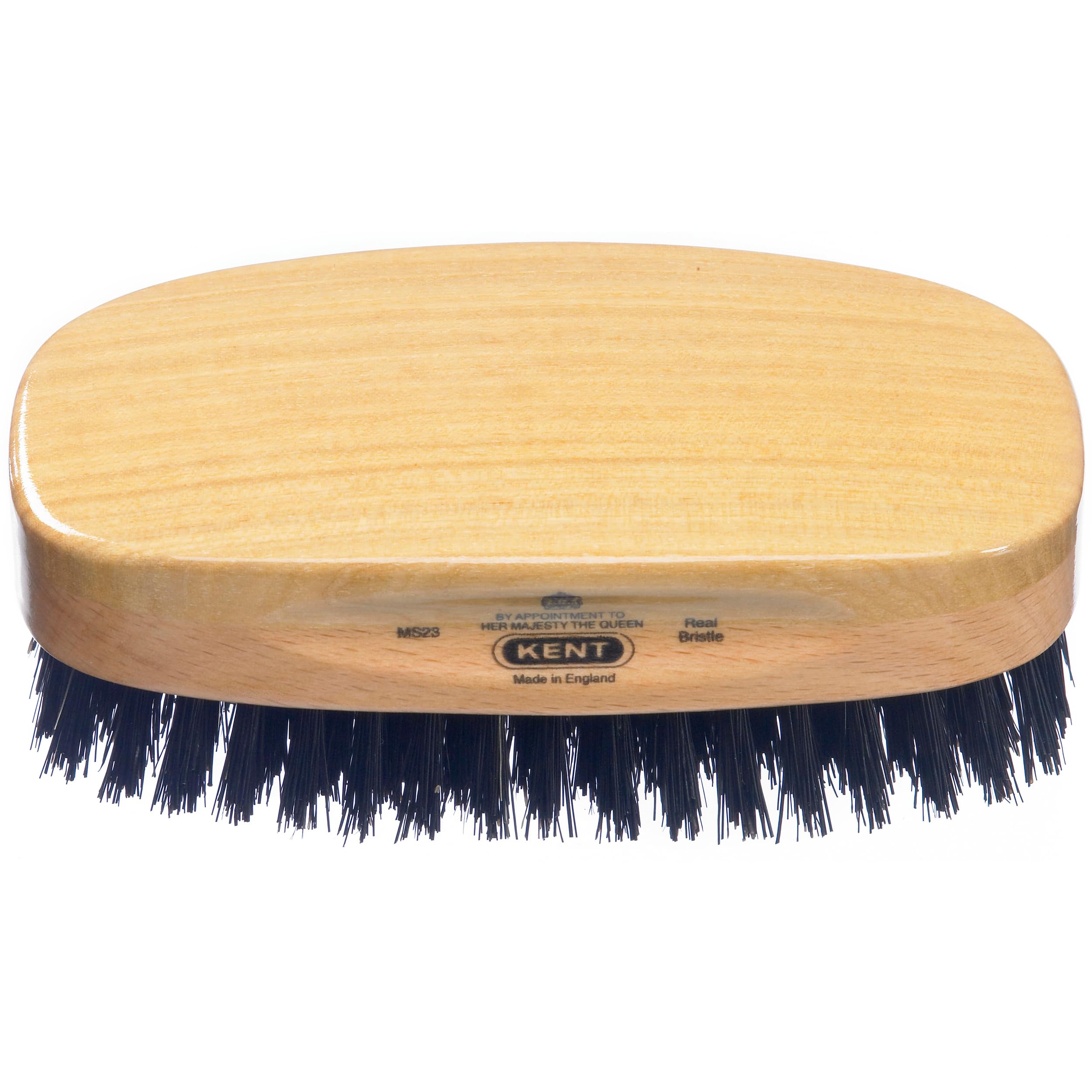 Kent MS23 Rectangular Satin and Beech Wood Pure Black Bristle Brush (PACK OF 1)