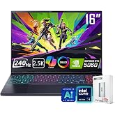 Acer Predator Helios Neo 16S AI Gaming Laptop, 16 240Hz 2.5K OLED, Intel Core Ultra 9 275HX, NVIDIA GeForce RTX 5060, VR Ready, Copilot, Liquid Cooling, Black, Windows 11 Home(16GB DDR5 RAM | 1TB SSD)