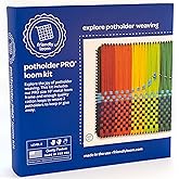 Harrisville Designs Friendly Loom Potholder Pro Weaving Kit | 10”x10” Sturdy Metal Loom and Quality Cotton Weaving Loops | Complete Kit to Weave 2 Large, Durable Potholders | Made in The USA