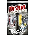 Drano Gel Drain Clog Remover and Cleaner 16oz and Snake Plus Tool 23 inches, Unclogs tough blockages, Commercial Line