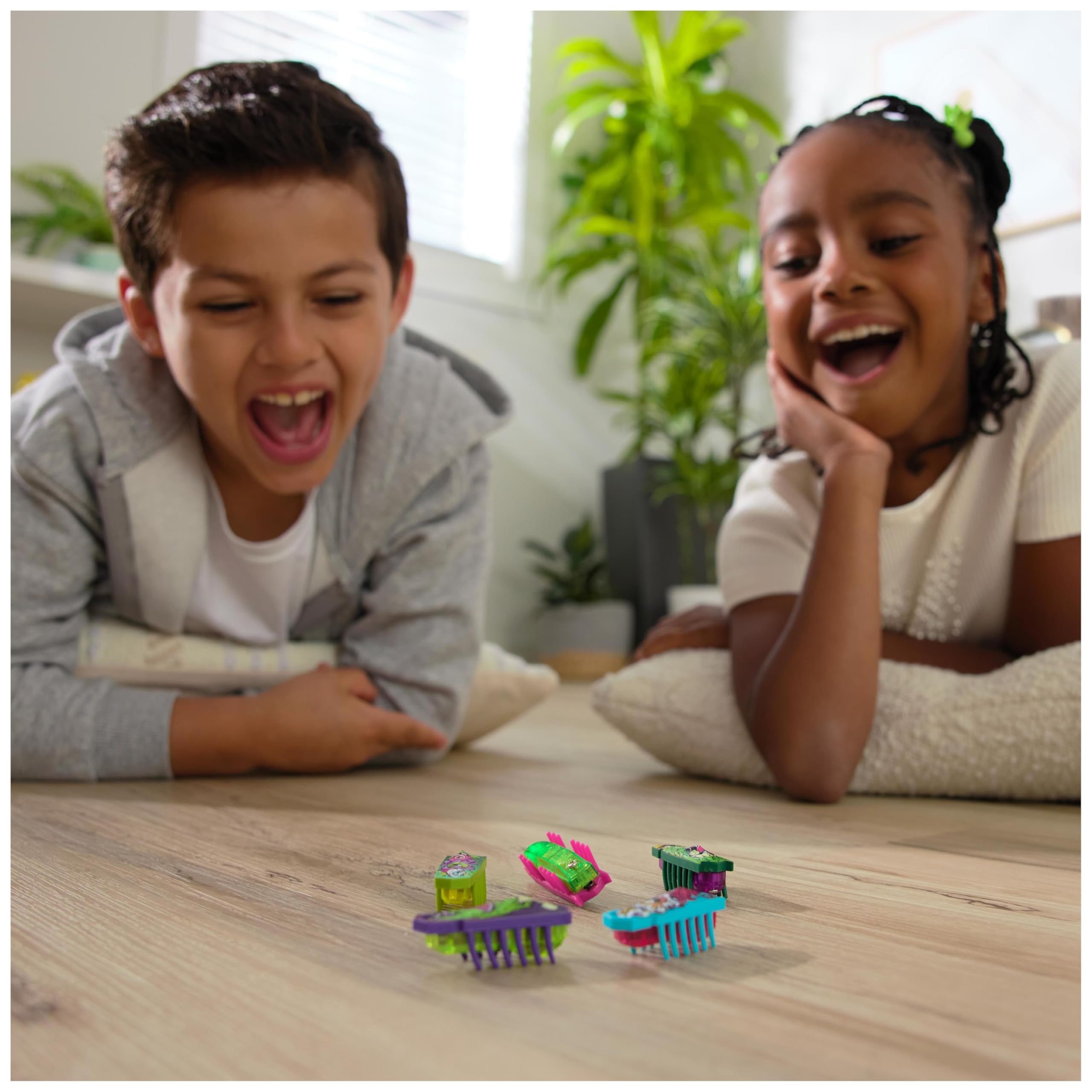 HEX BOTS Nano 5 Pack, 4 Mini Bots with Bonus Flash Bot, Sensory Toy for Kids & Cats, Vibration Technology, Mini Robot Toy for Kids 3 & Up