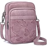 BELTANA Small Crossbody Bags for Women, Butterfly Vegan Leather Cell Phone Bag Trendy Wallet Purse with RFID Card Slots | Triple compartment, Adjustable strap, Smooth zipper, Gifts for women