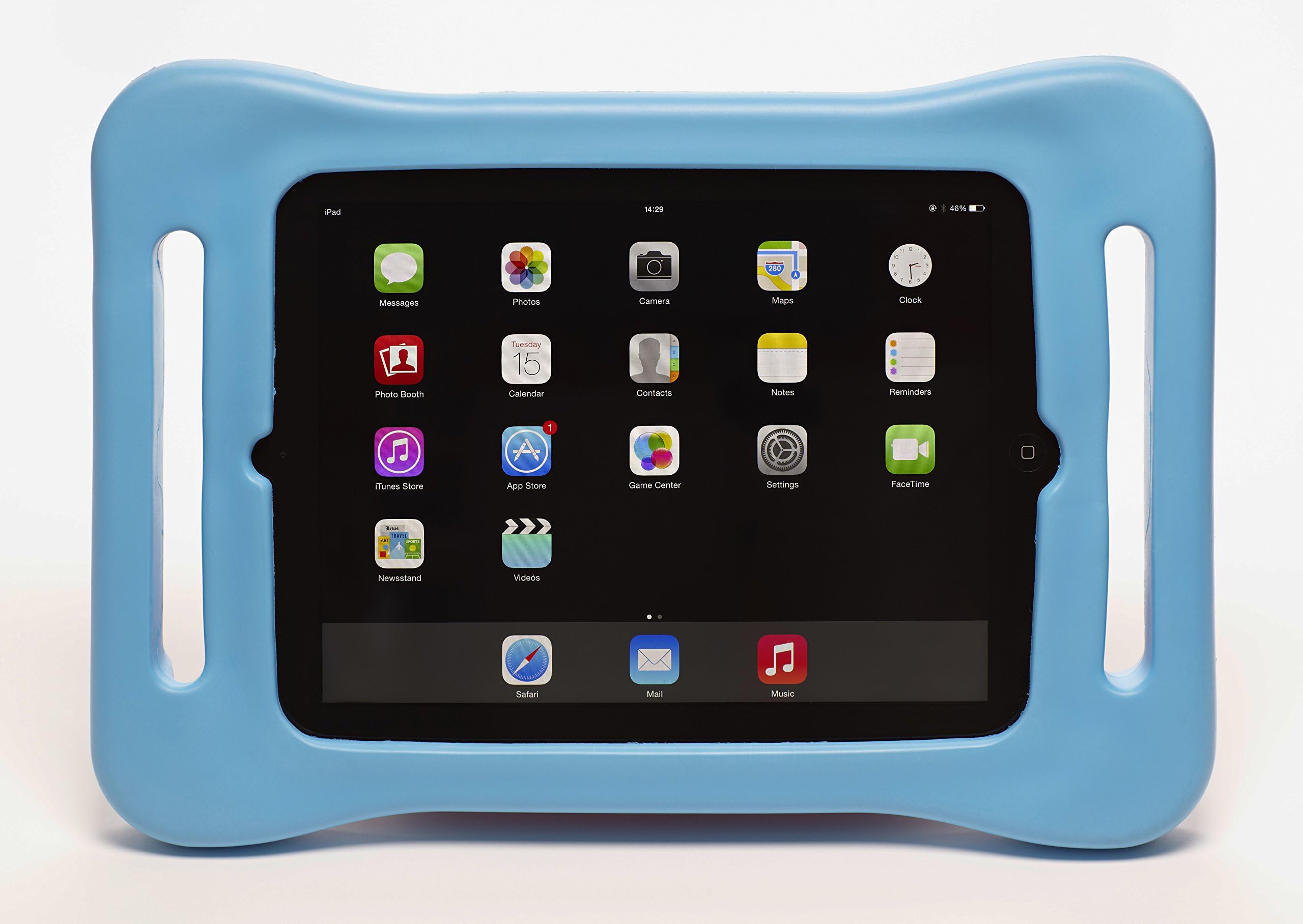 Award winning fatframe air child/kids iPad case: bouncy, lightweight, drop proof, shock proof kids tablet cover with handles designed for children to hold. Suitable for iPad Air 1 and 2