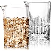 DEAYOU 2 Pack Cocktail Mixing Glass, 25 OZ Crystal Stirring Glasses for Martini Drinks, Seamless Bar Mixer Pitcher with Thick