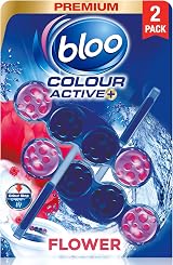 Bloo Colour Active Toilet Rim Block Fresh Flowers 2 x 50g Anti-Limescale