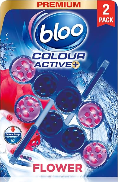 Bloo Colour Active Toilet Rim Block Fresh Flowers 2 x 50g Anti-Limescale