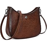 Iswee Shoulder Crescent Bag Crossbody Genuine Leather Purses for Women Handbags Trendy Satchel Designer Half Moon Pocketbooks