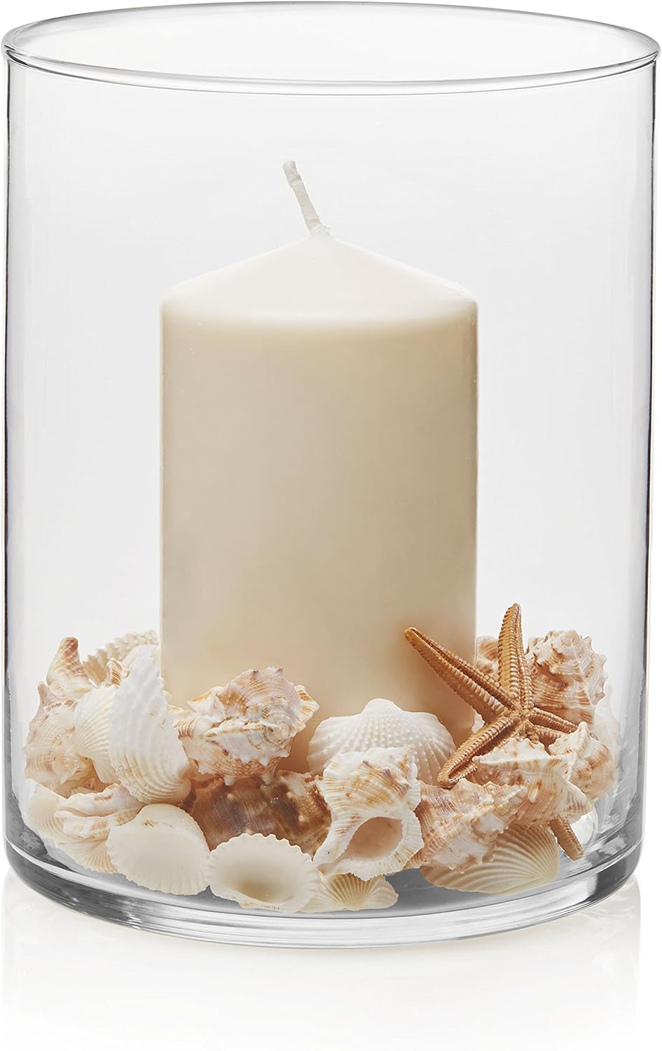 Libbey Cylinder Wide Vase, 8-inch by 6-inch, Set of 2