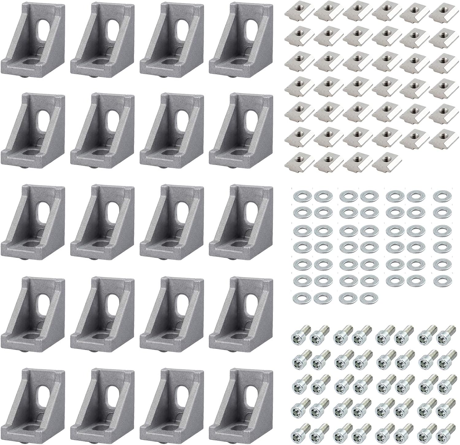 EYPINS 20 Pcs 2020 Aluminum Extrusion Angle Mounting Brackets