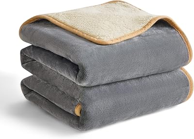 LE SURE Waterproof Fleece Blanket 152x127cm Reversible Dog Blanket Grey