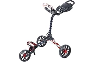 Bag Boy Nitron 3 Wheel Golf Push Cart, Easy 1 Step Open and Fold, Scorecard Console, Beverage Holder, Mobile Device Holder, Handle Mounted Parking Brake