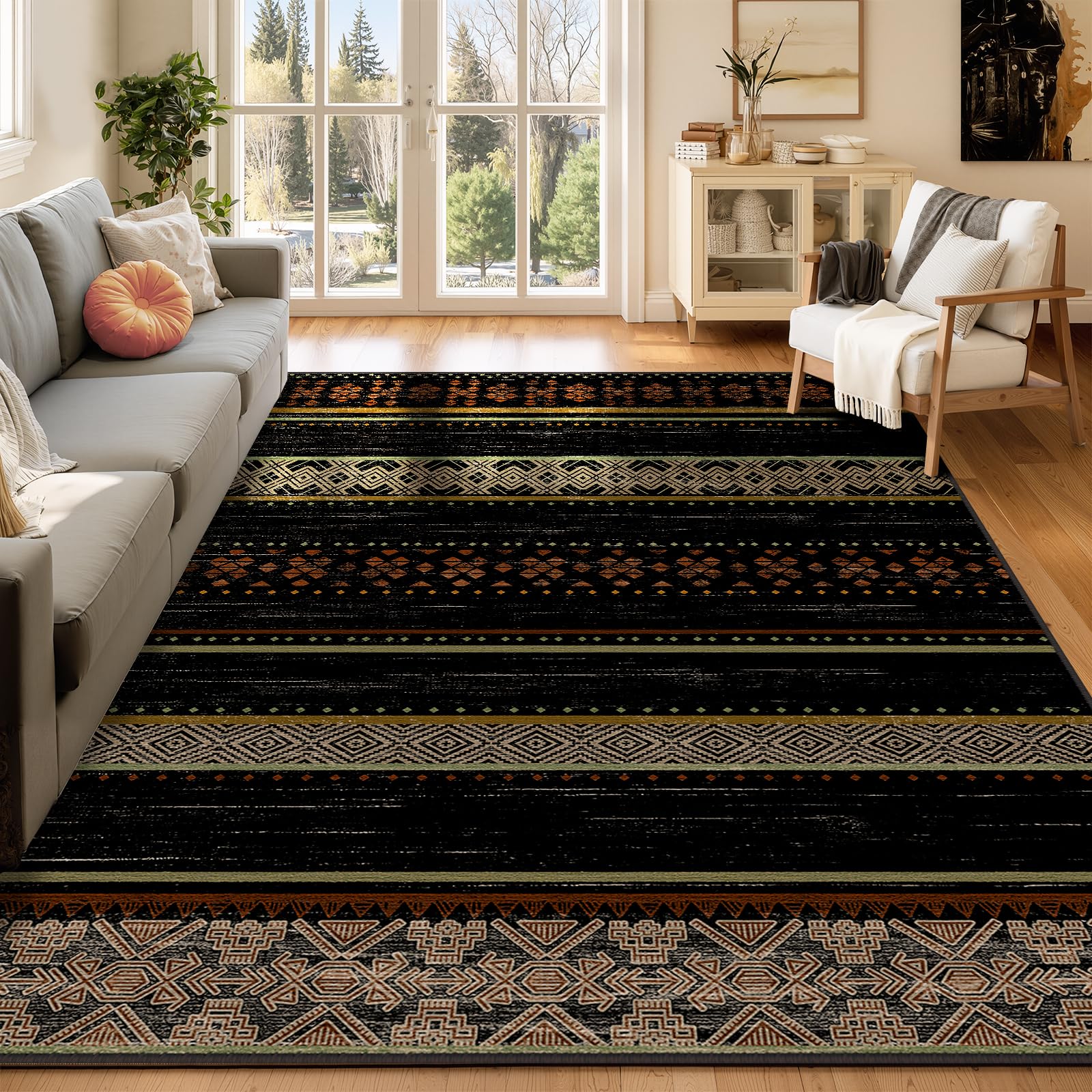 BESTSWEETIE 5x7 Area Rugs for Living Room Washable Moroccan Farmhouse ...
