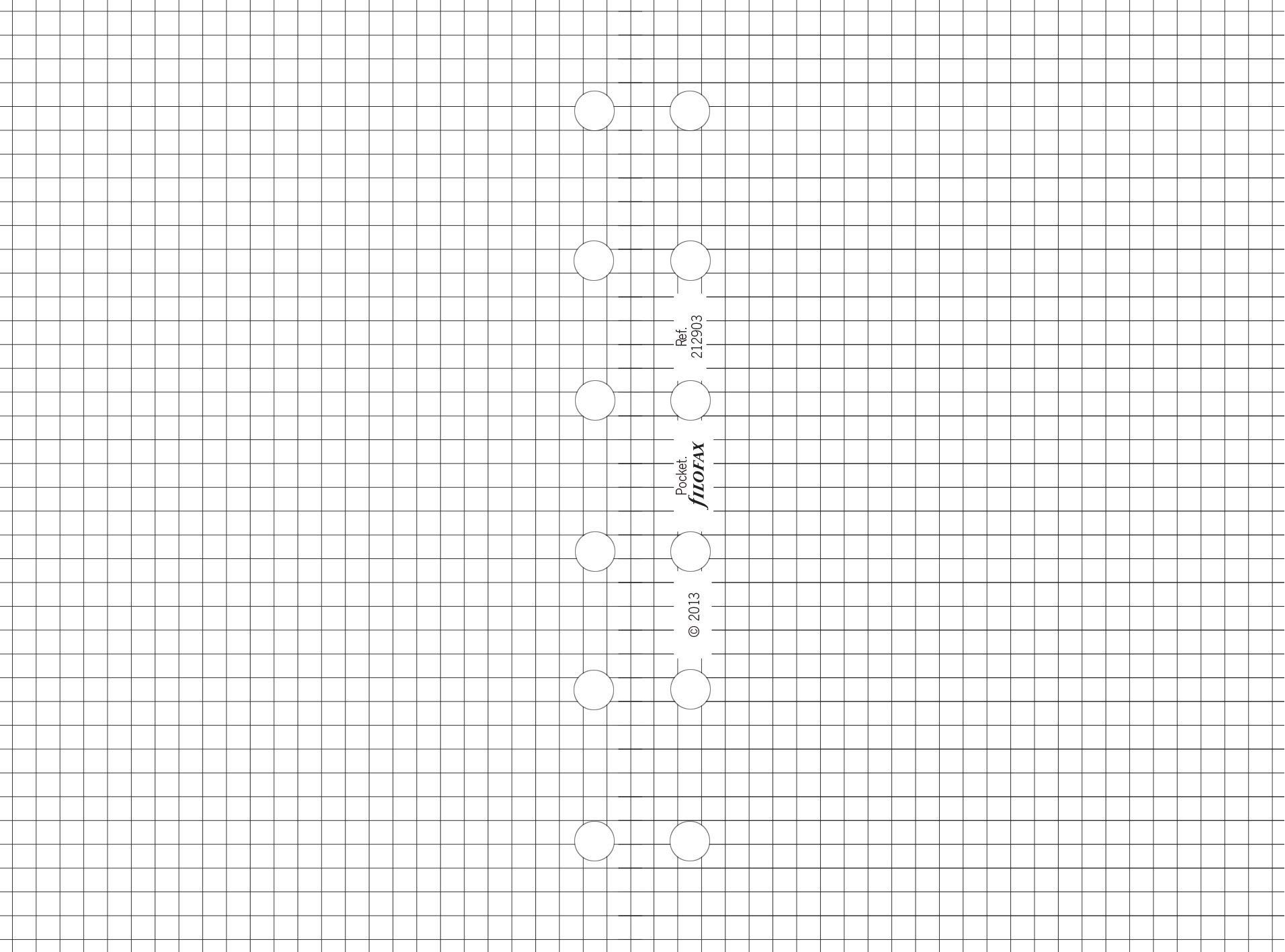 Filofax Pocket Quadrille notepaper Refill, White