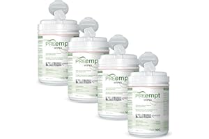 PREempt One Step Disinfectant Cleaner Wipes - All Purpose Wipes for Salons, Spas, Clinics, Studios - Canister (4 pack)