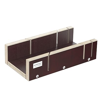 AUPROTEC Schneidlade 250 x 135 x 68 mm Multiplex Birkenholz beschichtet Siebdruck präzise Gehrungslade für beidseitig 45° und