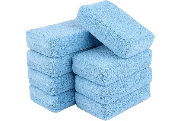 AIDEA Microfiber Applicator Pads-8Pack, Car Wash Sponge, Premium Microfiber Sponge and Cleaning Pads, Perfect for Effortless