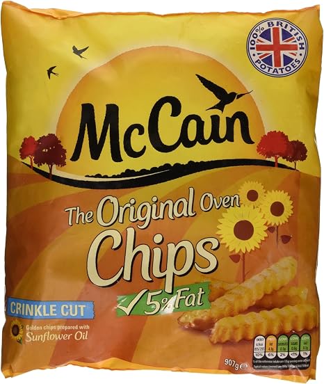 (2lb) mccain crinkle oven chips 907g (5010228013107)
